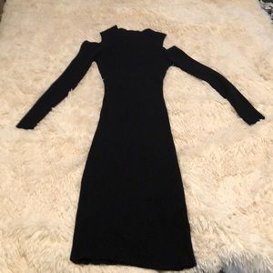 Sexy shoulder cut out midi dress